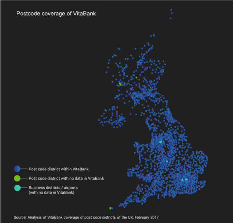 Chart showing UK coverage of VitaB